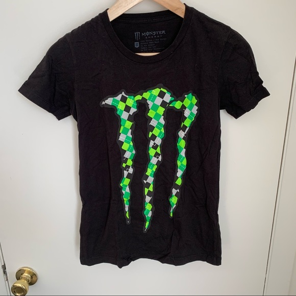 NWOT Argyle Pattern Monster Energy Logo tshirt - Picture 3 of 5